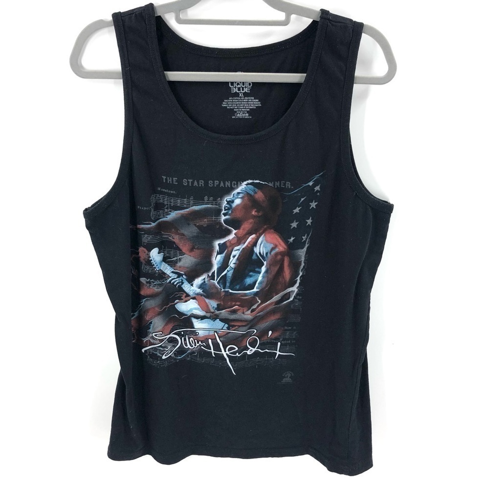 Liquid Blue Jimi Hendrix Tank Top Womens XL Star Spangled Banner 2013 Band Rock
